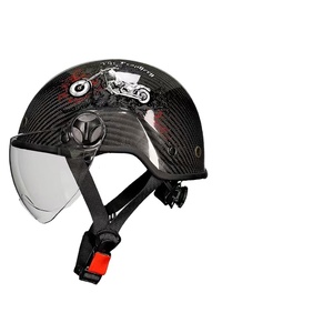 Medio casco <span class=keywords><strong>de</strong></span> fibra <span class=keywords><strong>de</strong></span> carbono Bicicleta eléctrica y motocicleta Casco <span class=keywords><strong>de</strong></span> seguridad <span class=keywords><strong>de</strong></span> verano para hombres y mujeres - Product Image 5