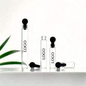 Custom Empty Glass Perfume Test Tube Sample <b>Bottles</b> 0.5ml 1ml 2ml 3ml 5ml <b>Mini</b> Glass Vial With Ball Stopper - Product Image 2