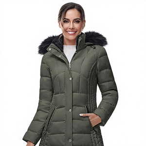 Women's Lightweight <b>Packable</b> Hooded Winter Quilted Puffer <b>Jacket</b> Detachable Sleeves Hat Zipper Closure Water Resistant Wool - Product Image 1