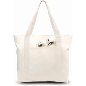 16oz Thick Cotton Fabric Plain Blank Eco Reusable Big Capacity White Custom Printed Logo <b>Gift</b> Shopping Canvas Tote <b>Bag</b> for Women - Product Image 1