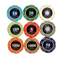 Nouvelles jetons de poker professionnels en argile Zhongjiada C101, autocollants laser, style diamant, pour casino, vente en gros