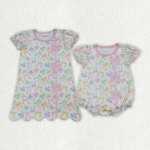 Robe sans manches pour bébés filles, motif plantes marines colorées, longueur aux genoux - Product Image 2