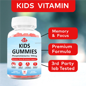 Suplemento de Vitamina C y D con Fosfatidilserina para Niños, Marca OEM, para la Memoria, Concentración, Salud de las Articulaciones e Inmunidad, 60 Gomitas - Product Image 4