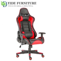 Chaise de Gaming tout en cuir noir Silla, Chaise avec jambes, Logo à personnaliser, pour jeux vidéo