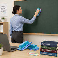 Effaceur de tableau noir lavable et réutilisable pour les enseignants en classe, les notes de réunion au bureau, le nettoyage des écritures au crayon
