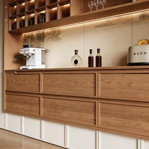 <span class=keywords><strong>Buffet</strong></span> de chambre à coucher moderne en bois de <span class=keywords><strong>style</strong></span> <span class=keywords><strong>oriental</strong></span> avec éclairage LED, 5+ tiroirs, rangement multiple, couleur neutre - Product Image 4