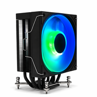Refroidisseur d'air pour CPU CO-B1SX-09W avec affichage numérique, 4 caloducs, ventilateur ARGB PWM, hub à motif CD pour PC de jeu Intel LGA 1700 1851 AMD AM5 AM4