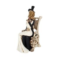Offre Spéciale : Statuette de Squelette Mariés Gothiques, Figurine de Couple en Résine, Décoration d'Intérieur, Ornement Crâne de Couple pour Halloween
