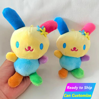 Porte-clés Lapin en Peluche Mignon et Coloré, Poupée Animale de Dessin Animé, Décoration de Sac à Dos, Figurine Décorative, Vente en Gros Disponible en Stock