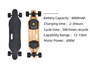 OEM ODM kaelis Longboard électrique pour adultes à grande vitesse 35-40 km/h, batterie 4000 mAh 36V, moteur 600W, roulements ABEC-9 - Product Image 6