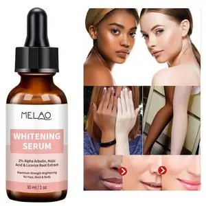 logo Wholesale Natural Aha Arbutin Facial Whitening Bulk Price Organic Licorice Root Kojic Acid Skin Lightening Face Serum