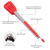 Pinces de cuisine en silicone résistant à la chaleur et acier inoxydable, avec poignée verrouillable, joint antidérapant, design moderne et minimaliste, ustensiles de haute qualité