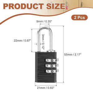Candado de Combinación de Aluminio Sólido con 4 Códigos, Candado de Equipaje Duradero con Contraseña de 3 Dígitos de Alta Seguridad Antirrobo con Logotipo Personalizado - Product Image 2