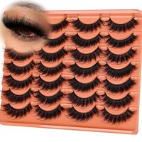 Faux cils en cheveux synthétiques volumineux 8D effet œil de chat, 14 paires, épaisseurs mixtes, 25 mm, grandes bandes de cils longues, lot