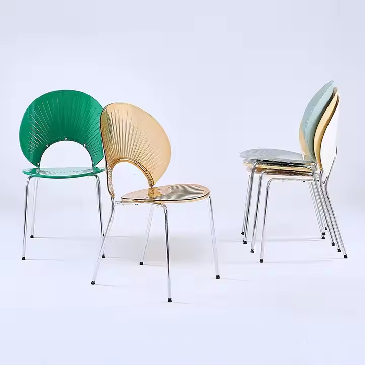 Nordic Modern Metal Dining Chair in Net Red Transparent Table Chair for Home Casual Simple Shell Chair for Hotel & Kitchen Use