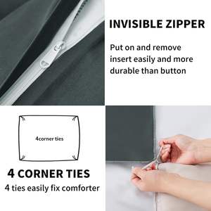 <span class=keywords><strong>Set</strong></span> di biancheria da letto di lusso biancheria da letto grigio colore 60 cotone vestibilità copripiumino e federe in stile moderno copripiumini - Product Image 4