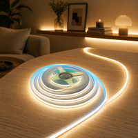 Bande lumineuse LED Cob Fcob 6000K lumière du jour, flexible 8mm, blanc chaud, indice de protection IP20, 12V/24V, garantie 2 ans