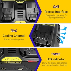 <span class=keywords><strong>Kit</strong></span> combinado de repuesto <span class=keywords><strong>Dewalt</strong></span> 10,8 V-20V para cargador de batería de iones de litio <span class=keywords><strong>Dewalt</strong></span> DCB102 DCB200 - Product Image 2
