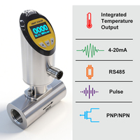 Indicateur de débitmètre d'eau à turbine numérique intelligent Connexion filetée en acier inoxydable Personnalisable OEM Surveillance du débit de liquide de l'huile