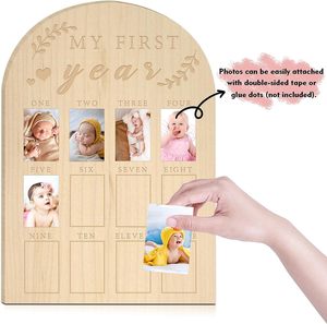 Marco de Fotos Personalizado de Madera para el Primer Año del Bebé, Marco de Fotos con Mariposas para el Primer Año, Tablero de Hitos de <span class=keywords><strong>12</strong></span> <span class=keywords><strong>Meses</strong></span>, Marco de Recuerdos para Bebé - Product Image 3