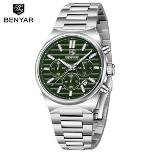BENYAR New Honeycomb Dial Luxury Sport Fashion Men's Quartz Watch Alloy 30ATM Waterproof Stainless Steel Multifunctional - Product Image 6
