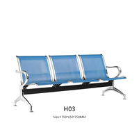Chaise longue d'aéroport moderne 3 places en métal pour les espaces extérieurs comme les salles de parcs pour le mobilier d'attente d'hôpital ou les aéroports