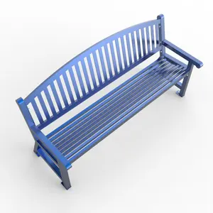 O OEM 72 "bancos de aço do slat com parque preto do espaldar/exterior curvado para trás, azul