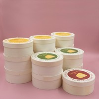 Boîte à gâteau en bois jetable écologique avec couvercle, boîte ronde en bois pour cheesecake, emballage pour pâtisserie, boîte à dessert, logo personnalisé