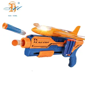 Kids Outdoor Speelgoed Geweren 2 In 1 Multi-Functionele Shooting Games Zachte Kogel Pistool Speelgoed Met Licht Eva Vliegtuig speelgoed En Doel Set