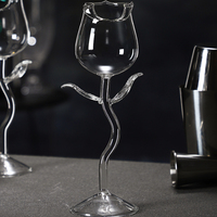 Verres à cocktail créatifs en forme de rose, gobelet en cristal de borosilicate, flûtes à champagne, tasses en verre à cocktail décorées