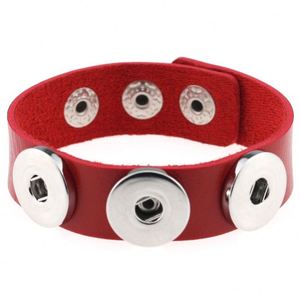 Moda Punk Simple Pulsera Joyería Barato Multi Color DIY PU Cuero Botón a presión Pulseras - Product Image 4