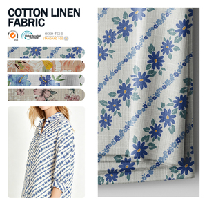 Oferta Especial al por Mayor: Tela de Lino y Algodón Puro Natural, 55% Lino, 45% Algodón, Bordada, para Textiles del Hogar - Product Image 1