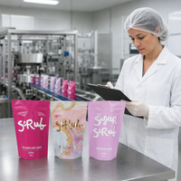 Sachet Doypack personnalisé imprimé directement d'usine avec soufflet latéral et encoche de déchirement, résistant à l'humidité, pour sel de bain et spa