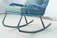 Fauteuil à bascule moderne en alliage d'aluminium durable, mobilier de jardin en corde pour extérieur, ferme, patio, salle à manger, école, salon, hôtel, parc
