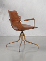 Chaise de salle à manger moderne en acier et cuir, style luxe léger, avec siège pivotant pour la maison, le bureau et la salle à manger
