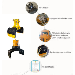 <span class=keywords><strong>Mini</strong></span> <span class=keywords><strong>pelle</strong></span> hydraulique certifiée CE HMB avec <span class=keywords><strong>grappin</strong></span> rotatif pour billes de bois et <span class=keywords><strong>godet</strong></span> de tri de pierres, moteur M+S pour pelles de 4 à 7 tonnes (pour exploitations agricoles) - Product Image 5