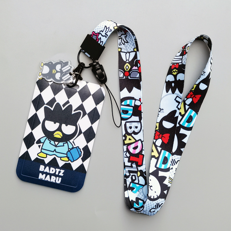 Accessories Cute Cartoon BADBADTZ-MARU Card Case Student ID Name Badge Card Holder Neck Lanyards Portable Student Bus Card Cover Image 3