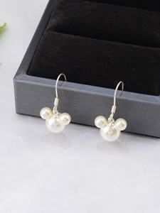 الأكثر مبيعًا أقراط مرصعة بإبرة فضة S925 برأس ميكي بعقدة فراشية صغيرة لؤلؤ لطيف قرط بحجر الراين - Product Image 3