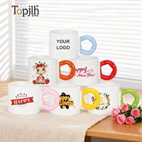 Tasse en céramique Topjlh de 240 ml avec poignée tournesol, vente en gros, prix d'usine, articles promotionnels pour cadeaux personnalisés