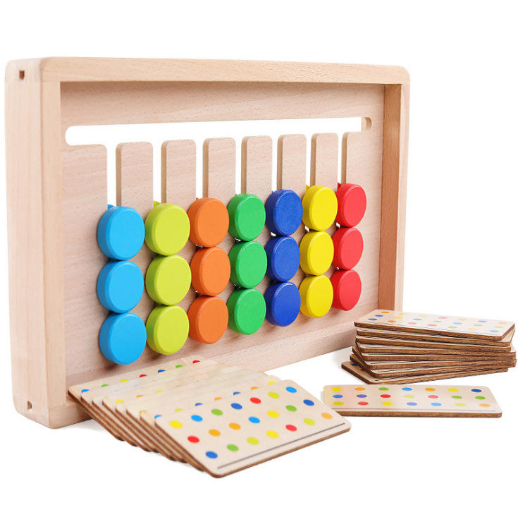 Juguetes Educativos Preescolares, Rompecabezas Deslizante, Combinación de  Colores y Formas, Juegos de Lógica, Juguetes Educativos Montessori de  Madera