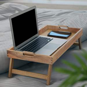<span class=keywords><strong>Plateau</strong></span> de table pliant en acacia pour les <span class=keywords><strong>repas</strong></span>, le petit-déjeuner au lit, le bureau pour ordinateur portable et le service de collation-HS pour le <span class=keywords><strong>canapé</strong></span> et le lit - Product Image 4