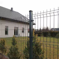 Valla exterior galvanizada con recubrimiento de polvo negro, soldada en 3D, de 6 pies, para exteriores.