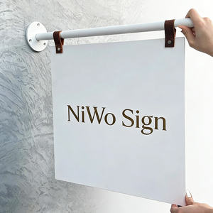 Enseigne de magasin d'extérieur en acier inoxydable, forme personnalisée, enseigne à lame pour la publicité en façade de magasin - Product Image 5