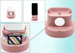 แท่นชาร์จไร้สายแบบ3 in 1แท่นชาร์จซิลิโคนสำหรับ <span class=keywords><strong>Apple</strong></span> Watch และ <span class=keywords><strong>iPhone</strong></span> <span class=keywords><strong>airpods</strong></span> - Product Image 6