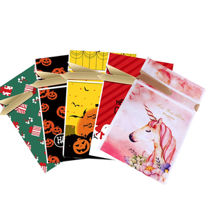 50 adet parti noel cadılar bayramı tatil plastik kurdela İpli hediye çantası yay paketi Stand-up çerez aperatif şeker çantası - Product Image 3