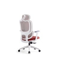 Chaise de bureau ergonomique JOHOOFURNITURE avec appui-tête, cadre blanc, vente directe usine, chaise de bureau confortable avec coussin épais