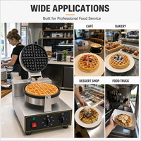 Gaufrier Électrique Léger Professionnel avec Garantie 1 An pour Café, Bar à Petit-Déjeuner, Stand Mobile, et Boutique de Snacks