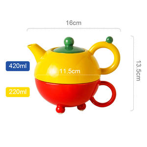 Juego de Taza y Tetera de Porcelana Colorida, Clásica y Ecológica, 1 Taza 1 Tetera, <span class=keywords><strong>Lewei</strong></span> LW-AL6021212 - Product Image 5