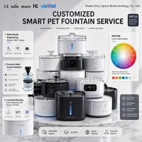 Fontaine à eau sans fil 4L 5000mAh pour chat et chien, en acier inoxydable 304, double induction radar 220, filtration à quatre couches, ultra silencieuse