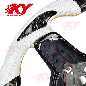 Volant de course personnalisé en fibre de carbone avec LED RPM pour Volkswagen VW Golf7 Mk7 Mk7.5 R 7R GTI GTD GTE TSI Polo Jetta GLI Scirocco - Product Image 2